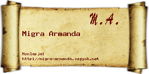 Migra Armanda névjegykártya